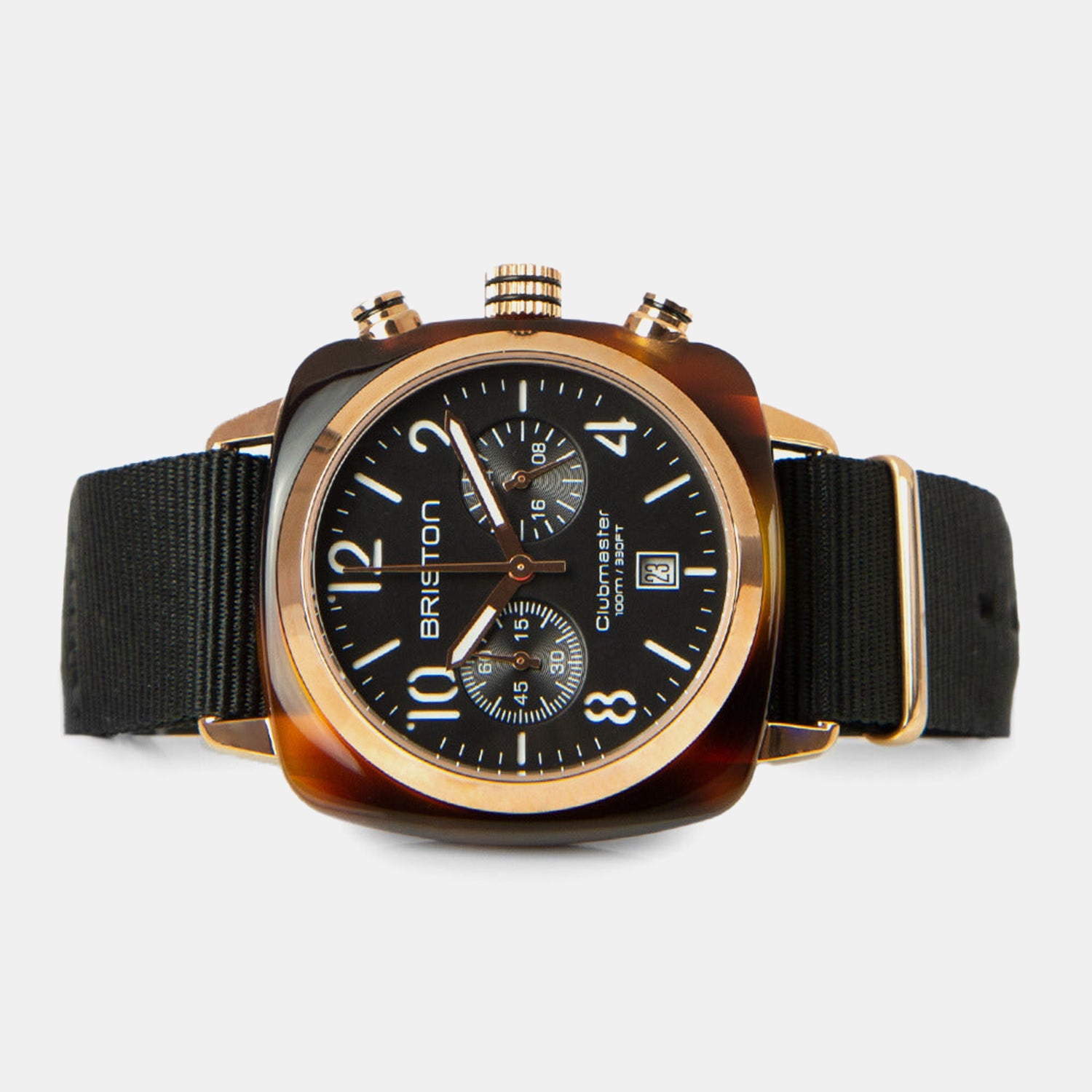 Clubmaster Classic Men Quartz Black Dial Chronograph NATO Watch 14140.PRA.T.1.NB