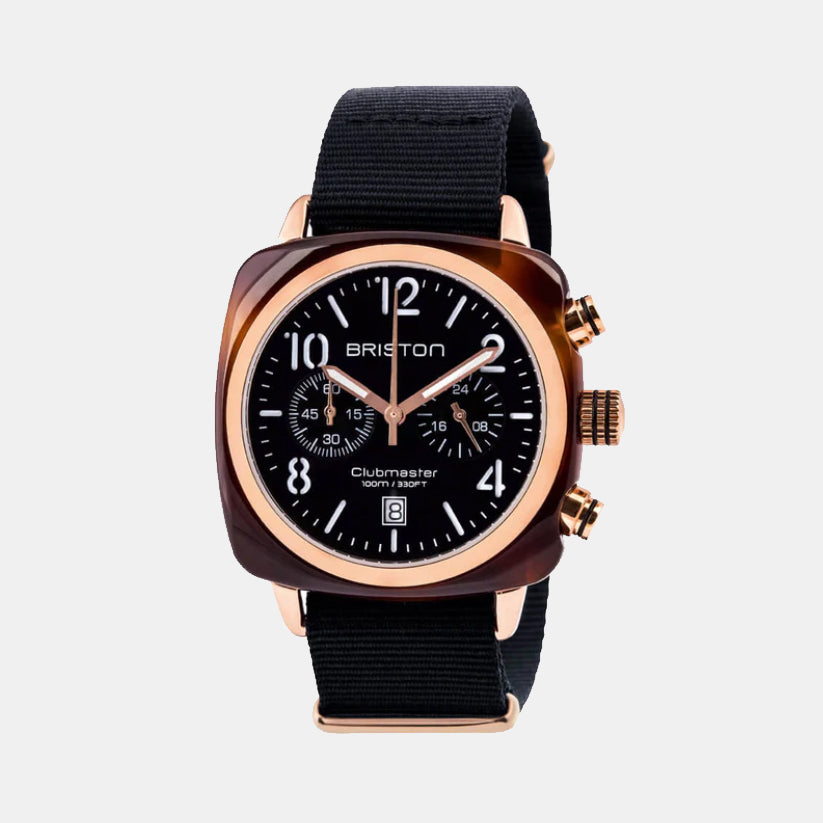 Briston Clubmaster Classic Men Quartz Black Dial Chronograph Nato Watch 14140.PRA.T.1.NB-1