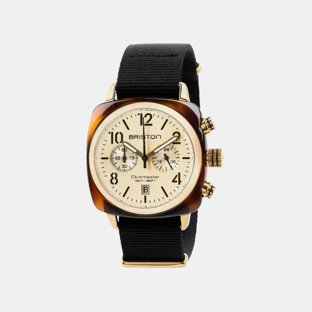 Clubmaster Classic Unisex Quartz Champagne Dial Chronograph Nato Watch 14140.PYA.T.7.NB