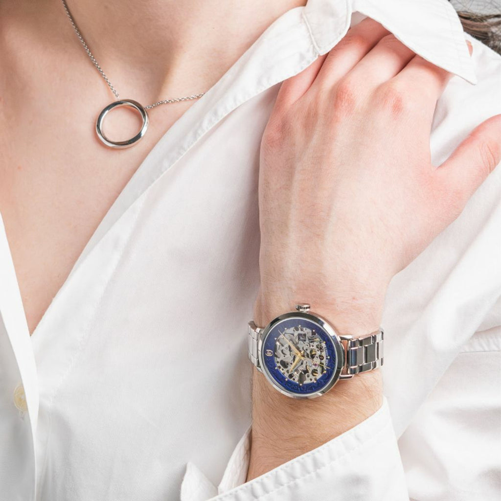 Automatic Women Automatic Blue Dial Analog Stainless Steel Watch 141K661