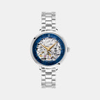 Women Automatic Blue Dial Analog Stainless Steel Watch 141K661