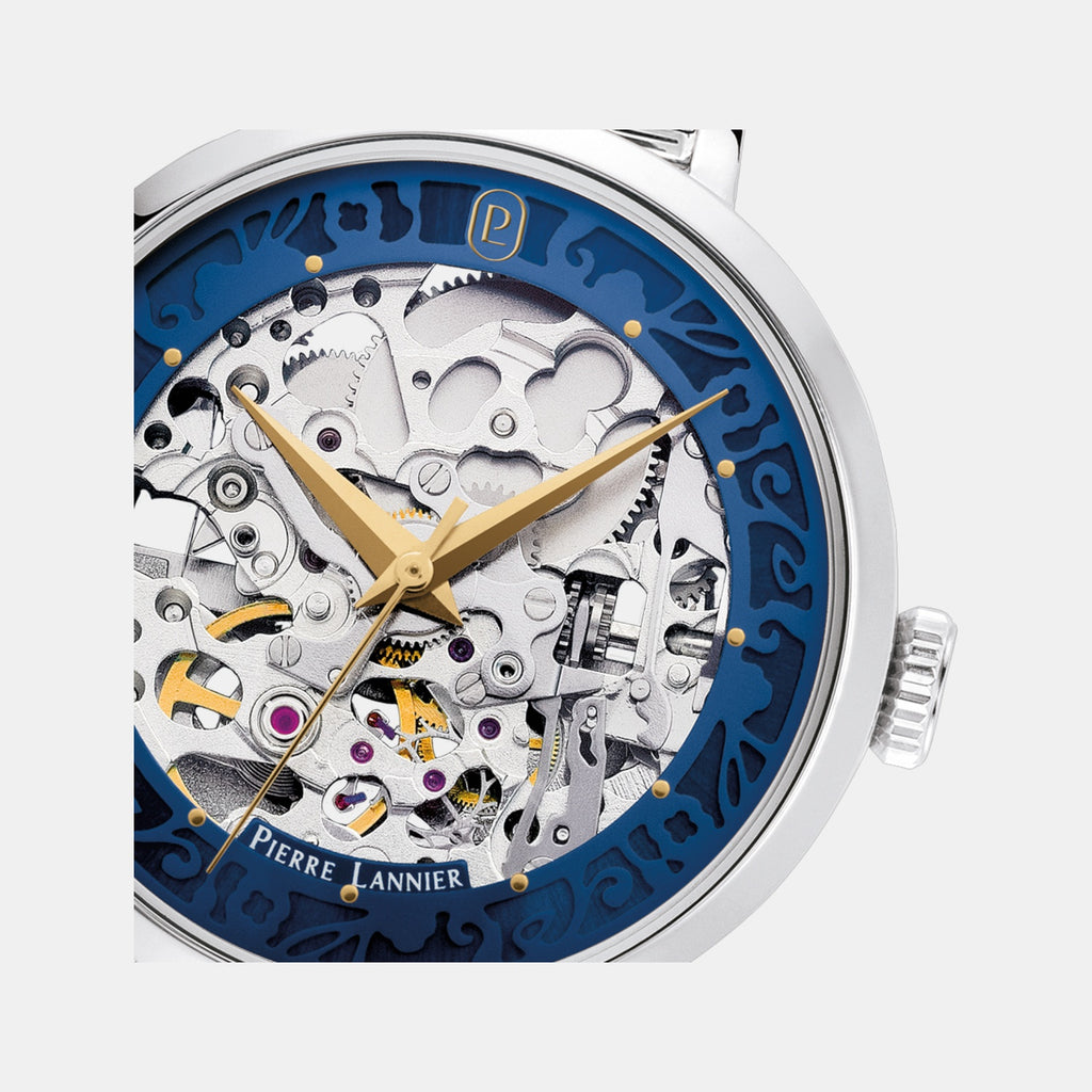 Women Automatic Blue Dial Analog Stainless Steel Watch 141K661