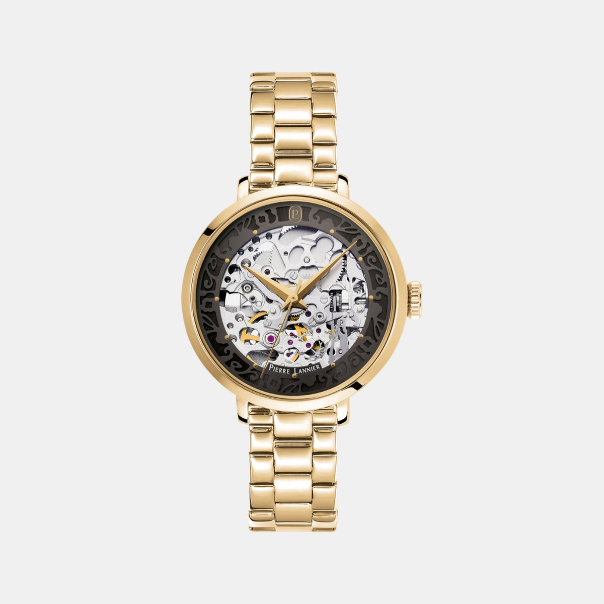 Women Automatic Grey Dial Analog Stainless Steel Watch 142G532