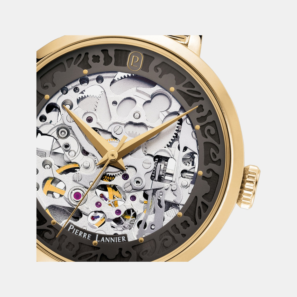 Women Automatic Grey Dial Analog Stainless Steel Watch 142G532