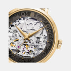 Women Automatic Grey Dial Analog Stainless Steel Watch 142G532