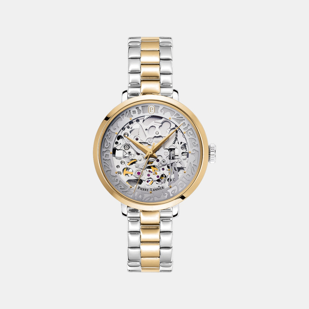 Women Automatic Silver Dial Analog Stainless Steel Watch 142G721