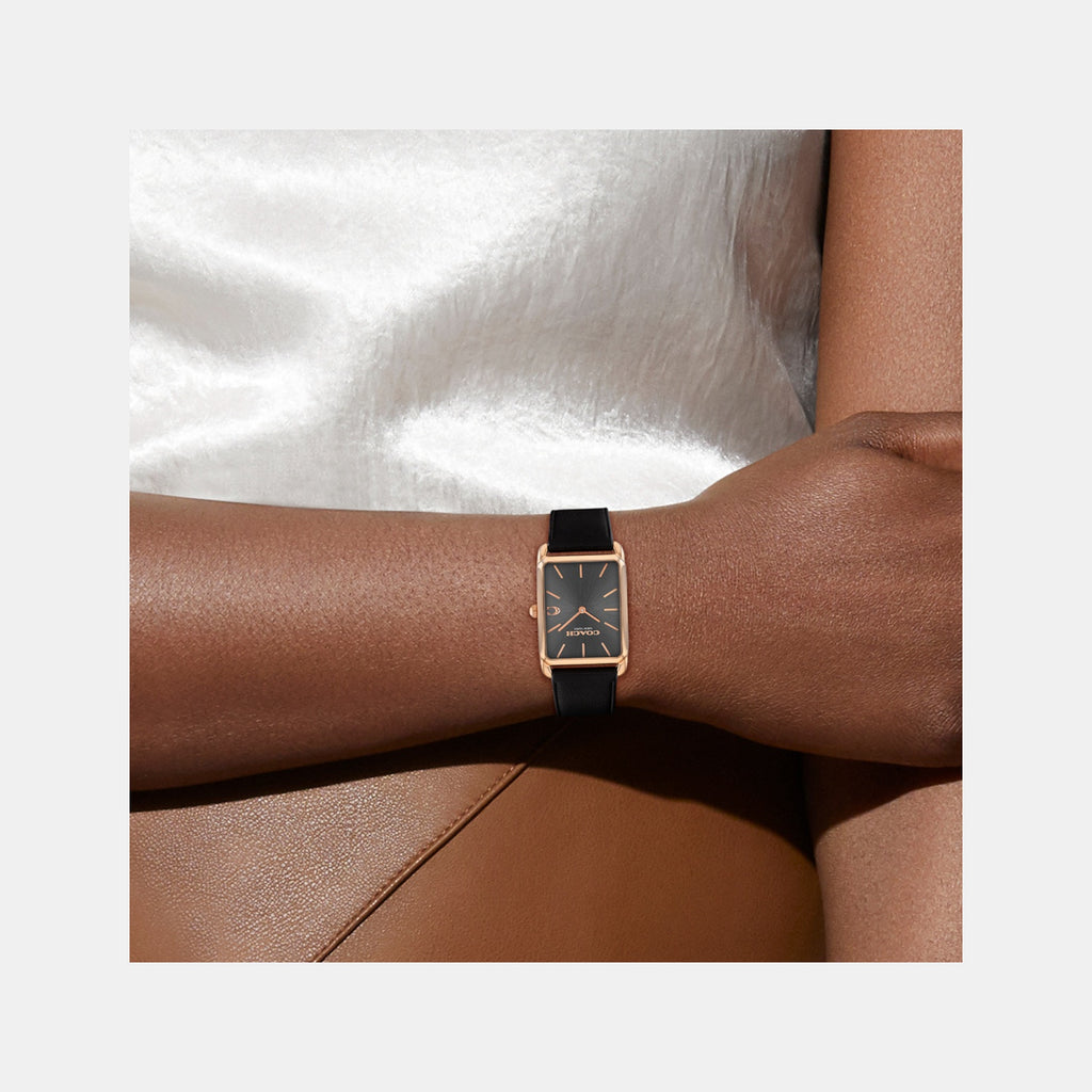 Elliot Unisex Quartz Gunmetal Dial Analog Calfskin Watch 14400041