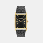 Men Quartz Black Dial Analog Leather Watch 14400045