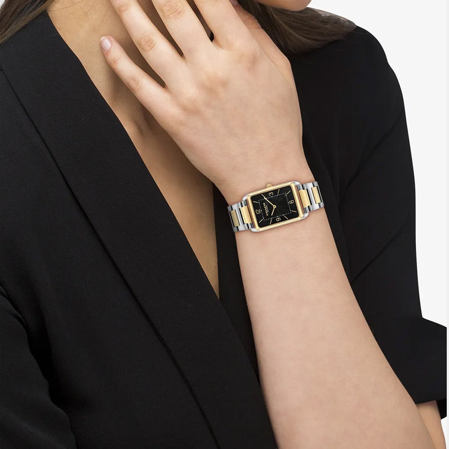 Unisex Quartz Black Dial Analog Stainless Steel Watch 14400050