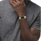 Unisex Quartz Black Dial Analog Stainless Steel Watch 14400050