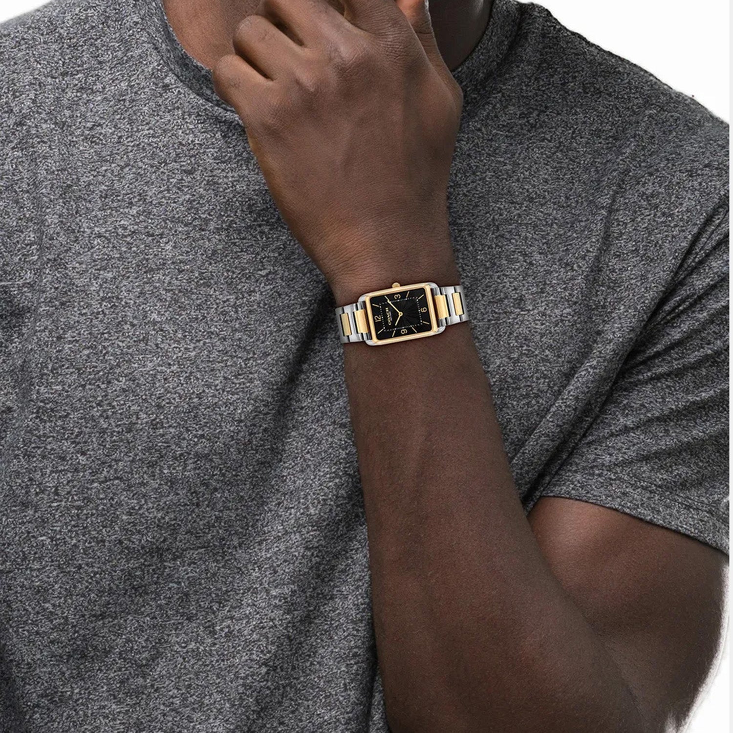 Unisex Quartz Black Dial Analog Stainless Steel Watch 14400050