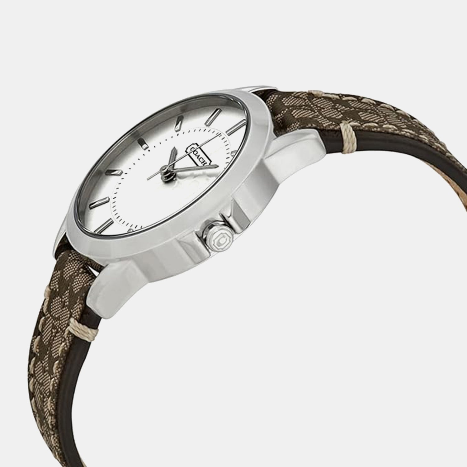 Women Quartz Silver Dial Analog Leather Watch 14501525