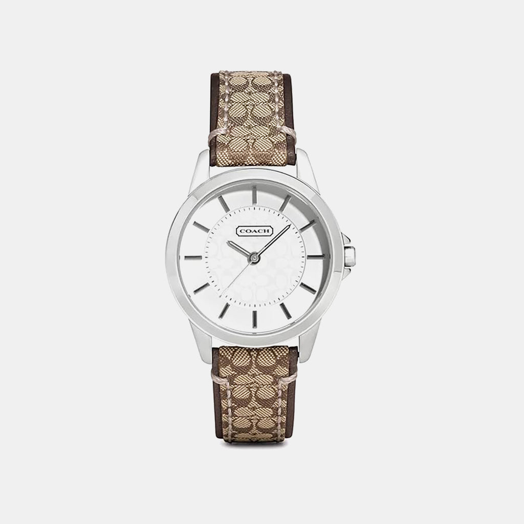Women Quartz Silver Dial Analog Leather Watch 14501525