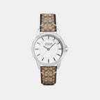 Women Quartz Silver Dial Analog Leather Watch 14501525