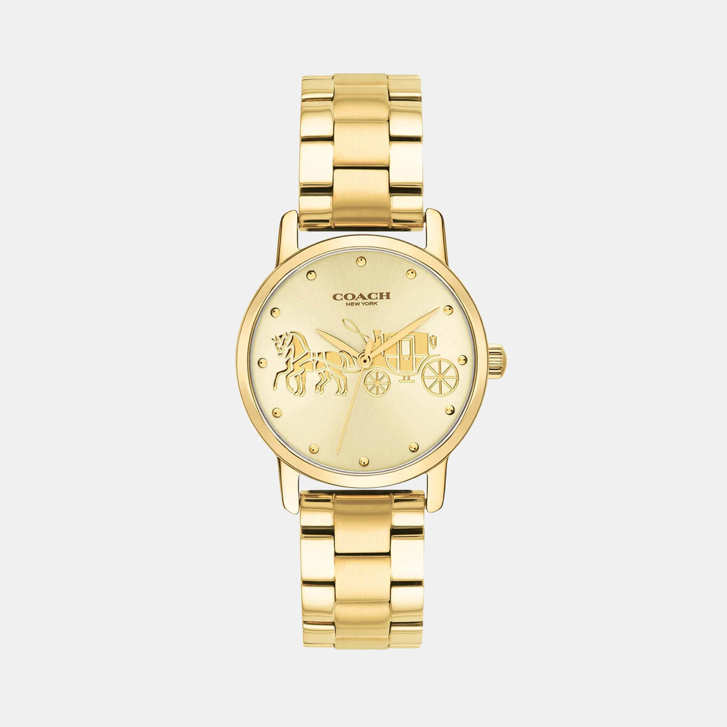 Grand Women Quartz Gold Dial Analog Stainless Steel Watch 14502976