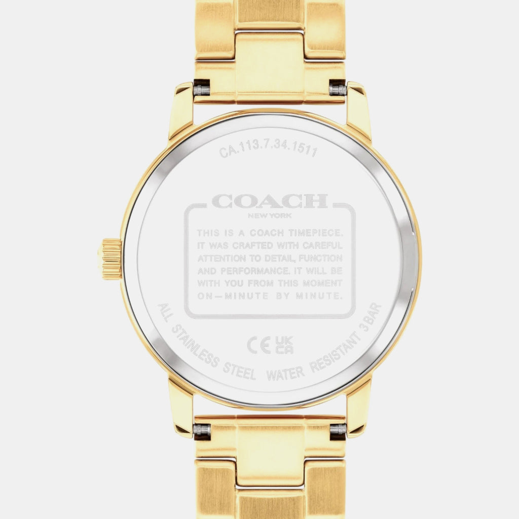 Grand Women Quartz Gold Dial Analog Stainless Steel Watch 14503075