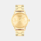 Grand Women Quartz Gold Dial Analog Stainless Steel Watch 14503075