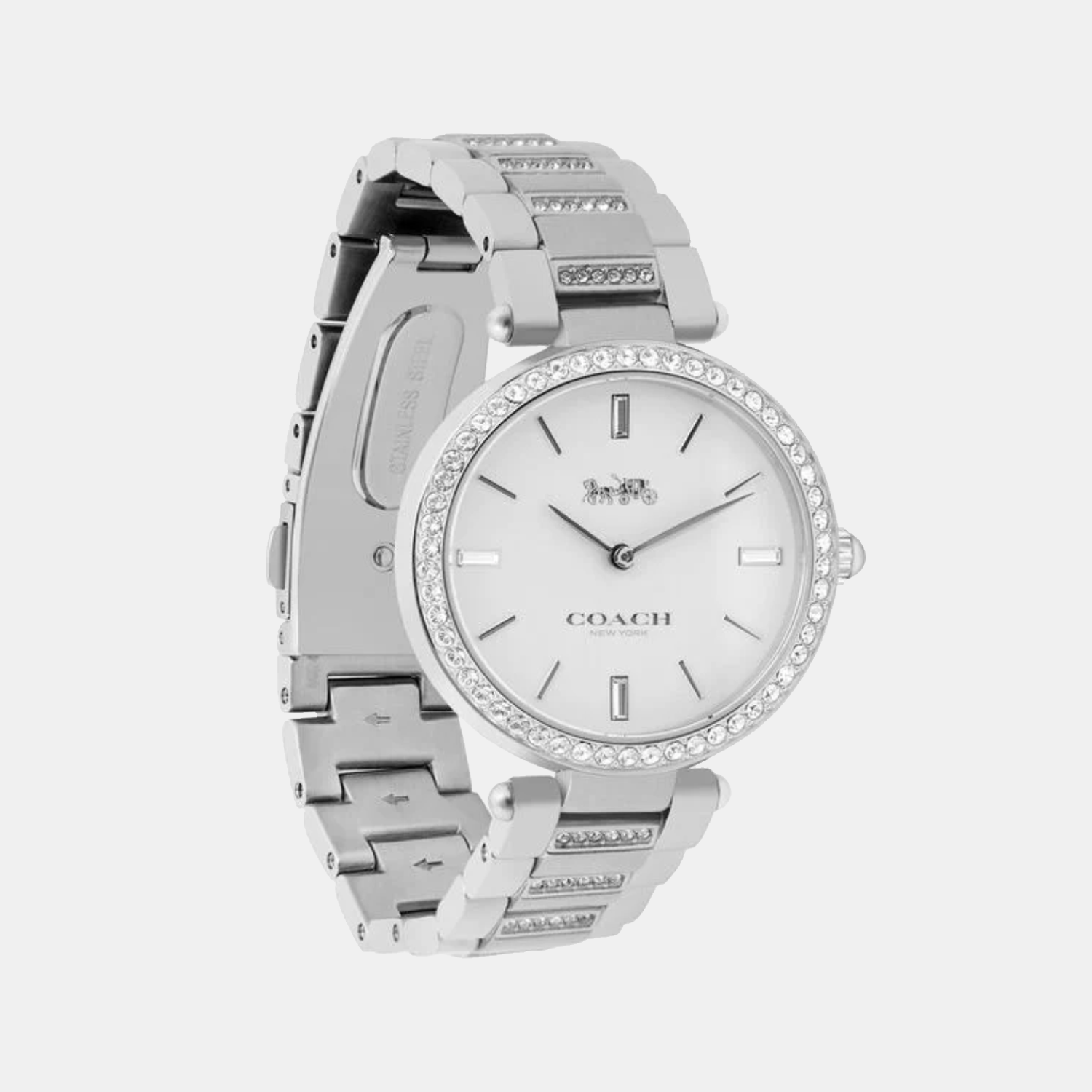 Park Women Quartz White Dial Analog Stainless Steel Watch 14503092