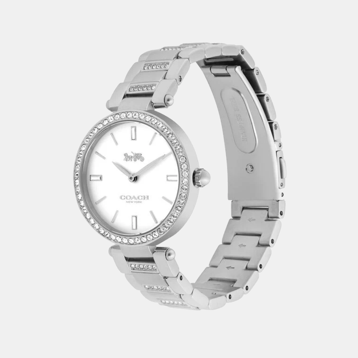 Park Women Quartz White Dial Analog Stainless Steel Watch 14503092