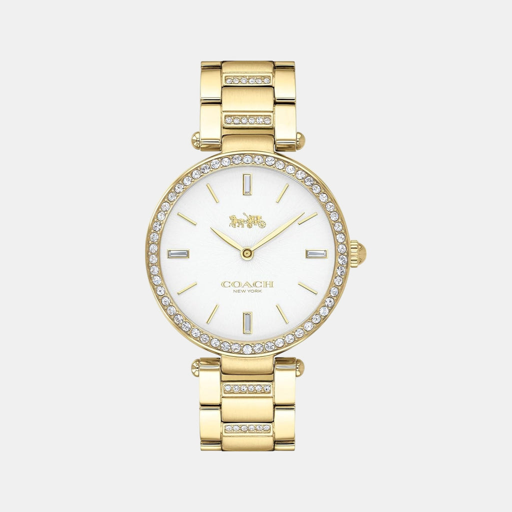 Park Women Quartz White Dial Analog Stainless Steel Watch 14503093