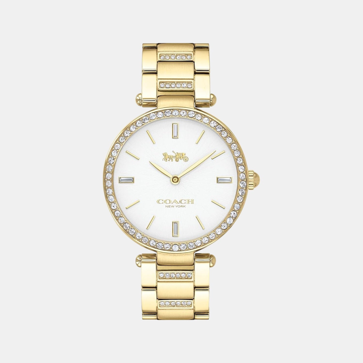 Park Women Quartz White Dial Analog Stainless Steel Watch 14503093