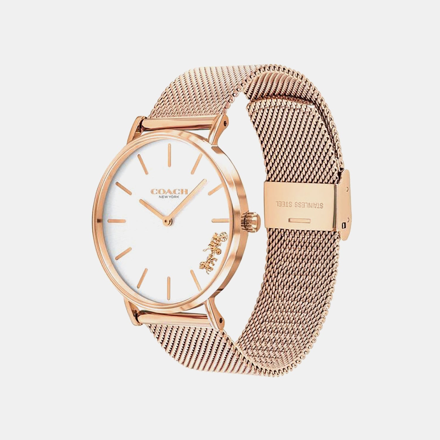 Perry Women Quartz Dual Tone Dial Analog Mesh Watch 14503126