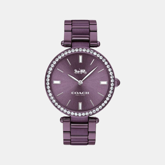 Park Women Quartz Purple Dial Analog Stainless Steel Watch 14503422