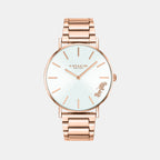 Perry Women Quartz Silver White Dial Analog Stainless Steel Watch 14503576