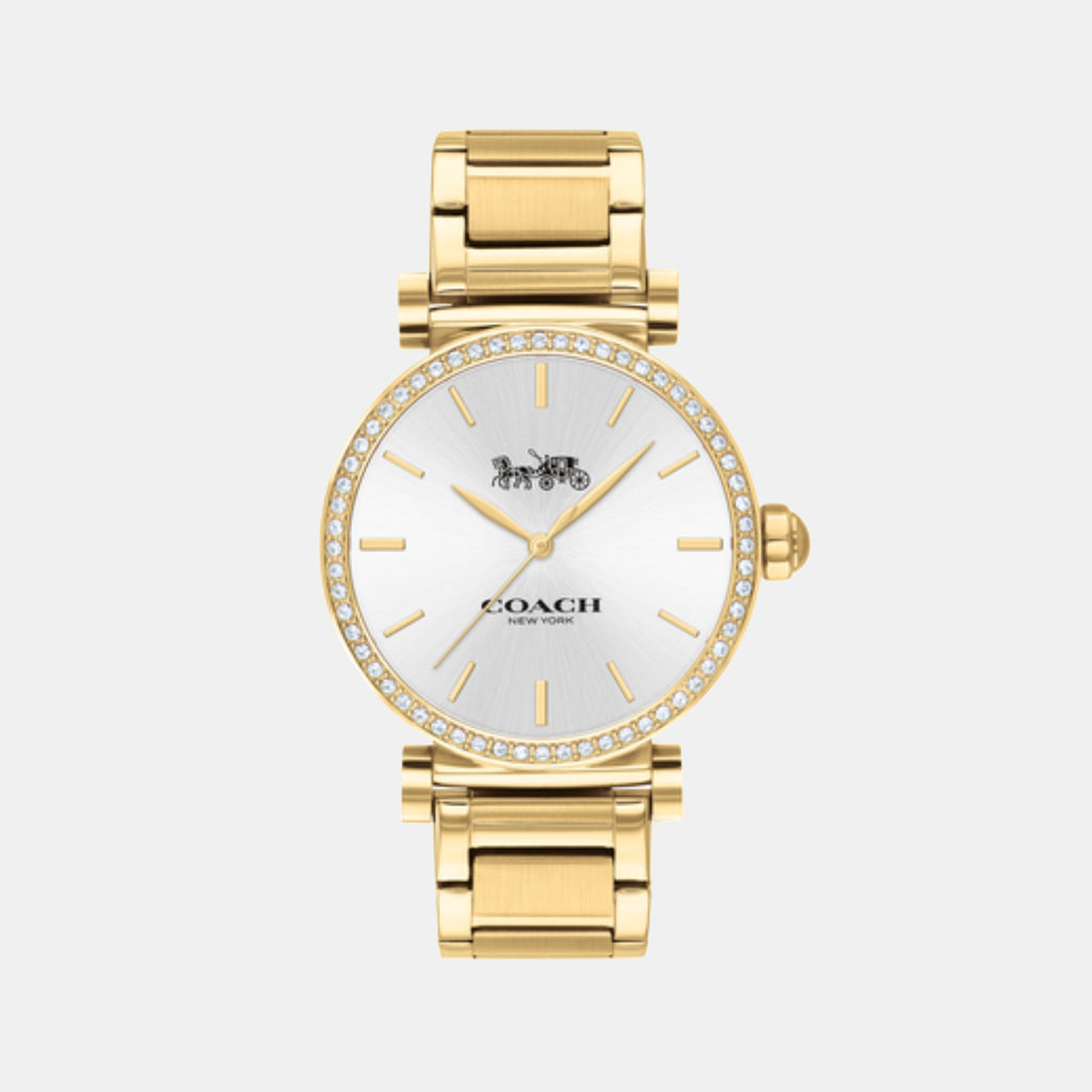 Madison Women Quartz Silver White Dial Analog Stainless Steel Watch 14503578