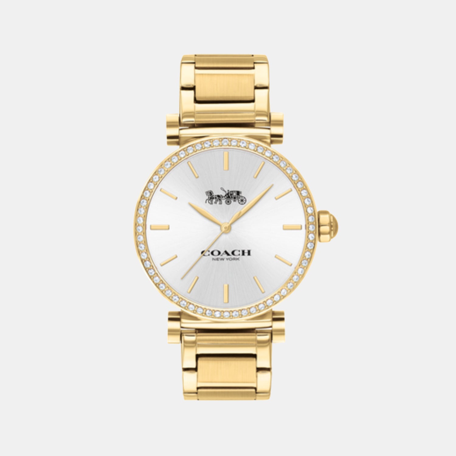 Madison Women Quartz Silver White Dial Analog Stainless Steel Watch 14503578