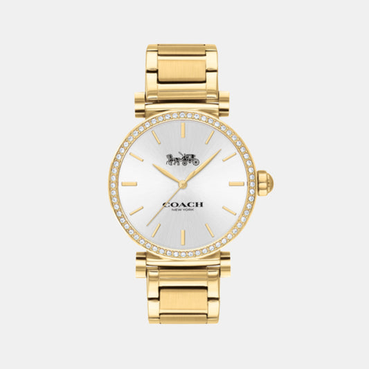 Madison Women Quartz Silver White Dial Analog Stainless Steel Watch 14503578