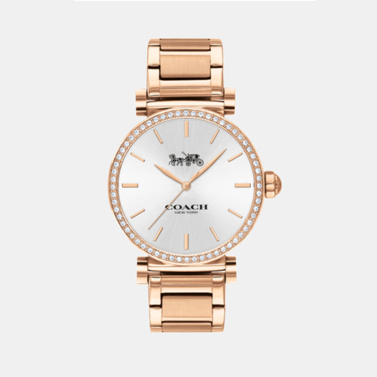 Madison Women Quartz Silver White Dial Analog Stainless Steel Watch 14503580