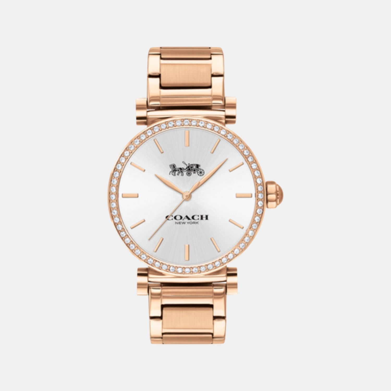 Madison Women Quartz Silver White Dial Analog Stainless Steel Watch 14503580