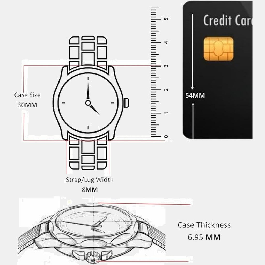 Park Women Quartz Rose Gold Dial Analog Stainless Steel Watch 14503651