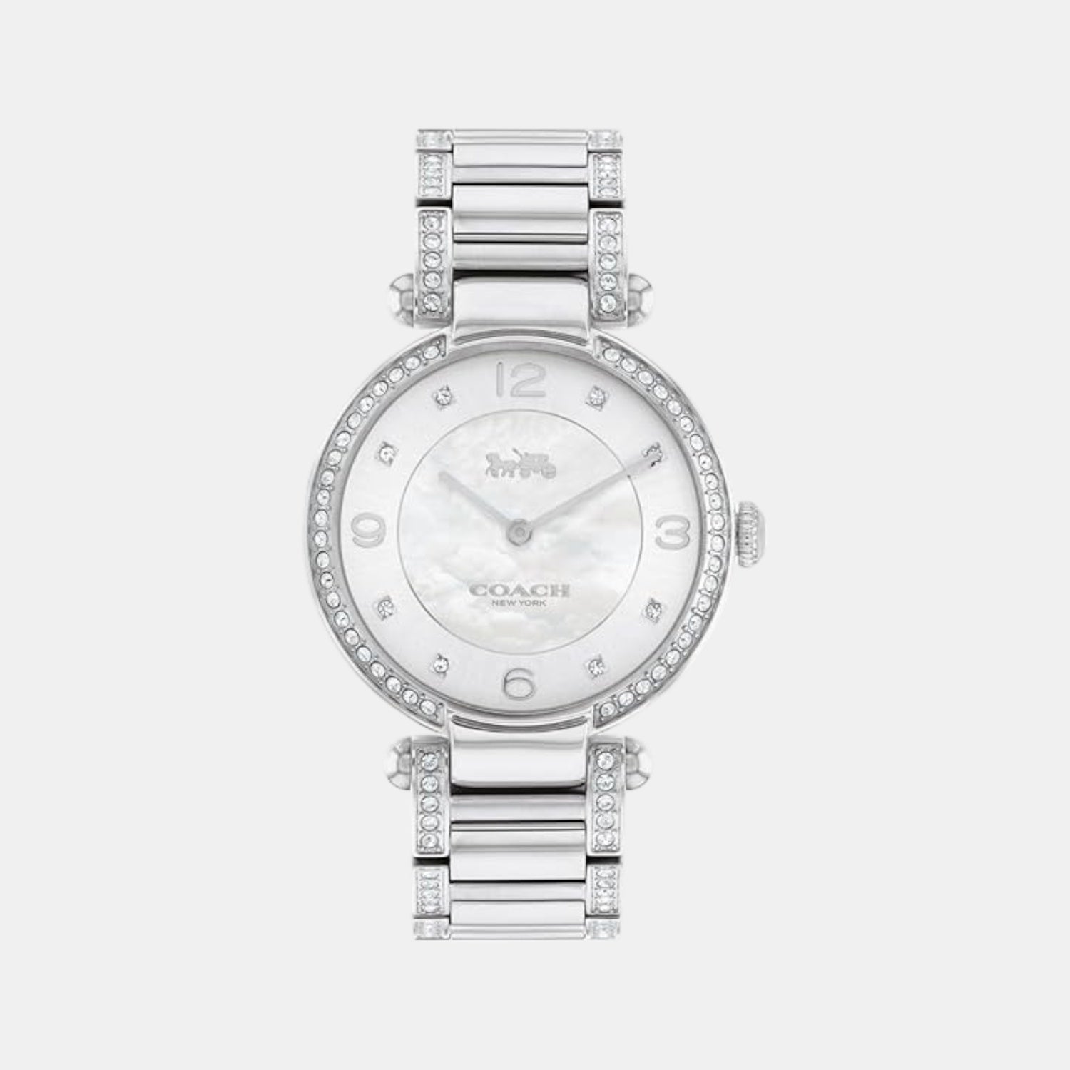 Cary Women Quartz Silver Mother Of Pearl Dial Analog Stainless Steel Watch 14503830