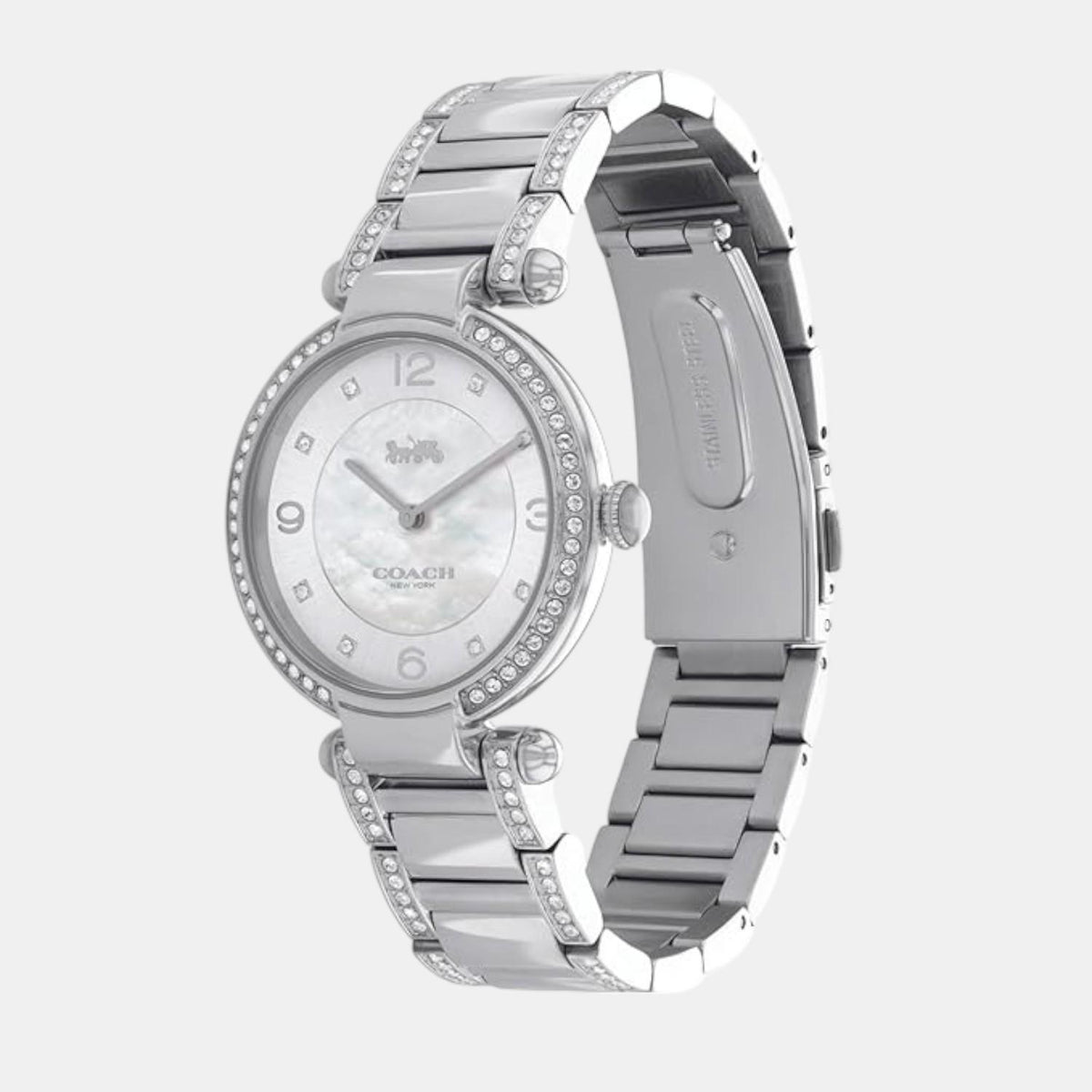 Cary Women Quartz Mother Of Pearl Dial Analog Stainless Steel Watch 14503830