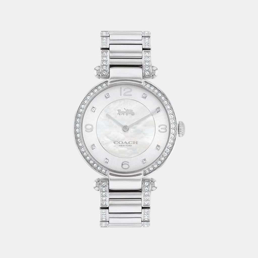 Cary Women Quartz Silver Mother Of Pearl Dial Analog Stainless Steel Watch 14503830