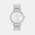 Cary Women Quartz Silver Mother Of Pearl Dial Analog Stainless Steel Watch 14503830
