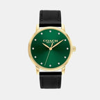 Grand Women Quartz Green Dial Analog Leather Watch 14503972