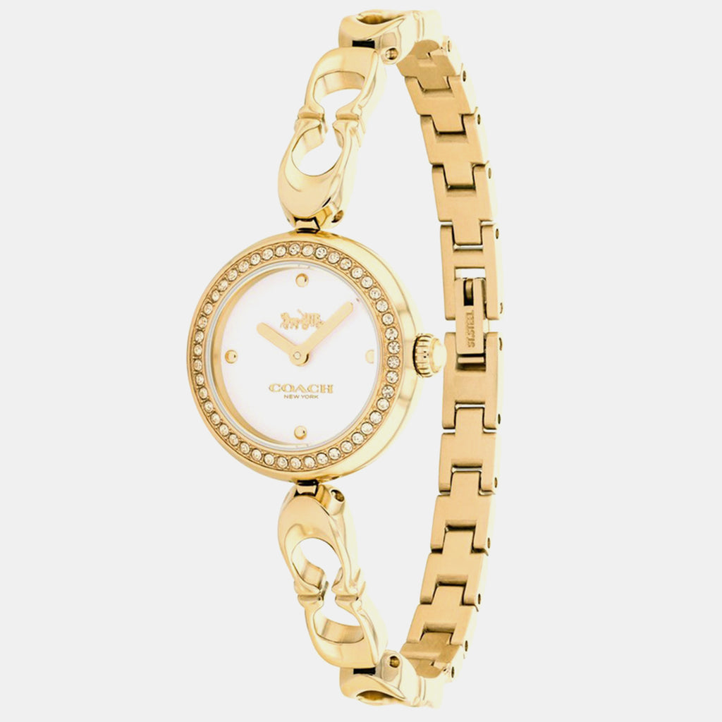 Women Quartz White Dial Analog Stainless Steel Watch 14504129