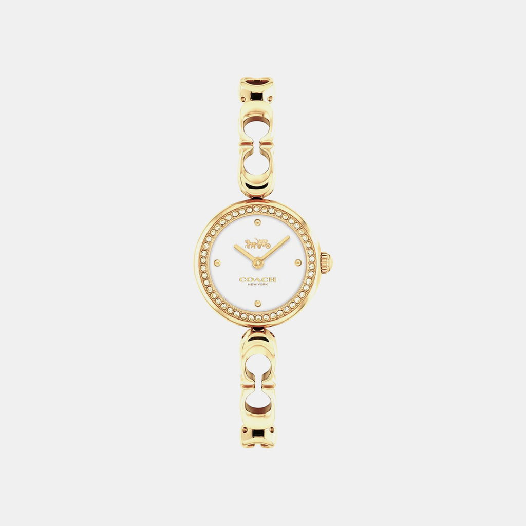 Women Quartz White Dial Analog Stainless Steel Watch 14504129