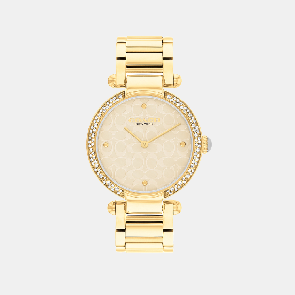 Coach Round Beige Mother Of Pearl Analog watch