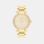 Coach Round Beige Mother Of Pearl Analog watch