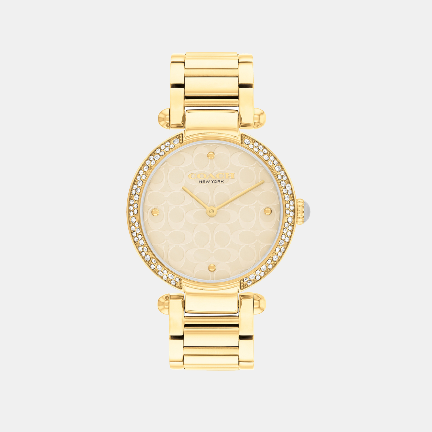 Coach Round Beige Mother Of Pearl Analog watch