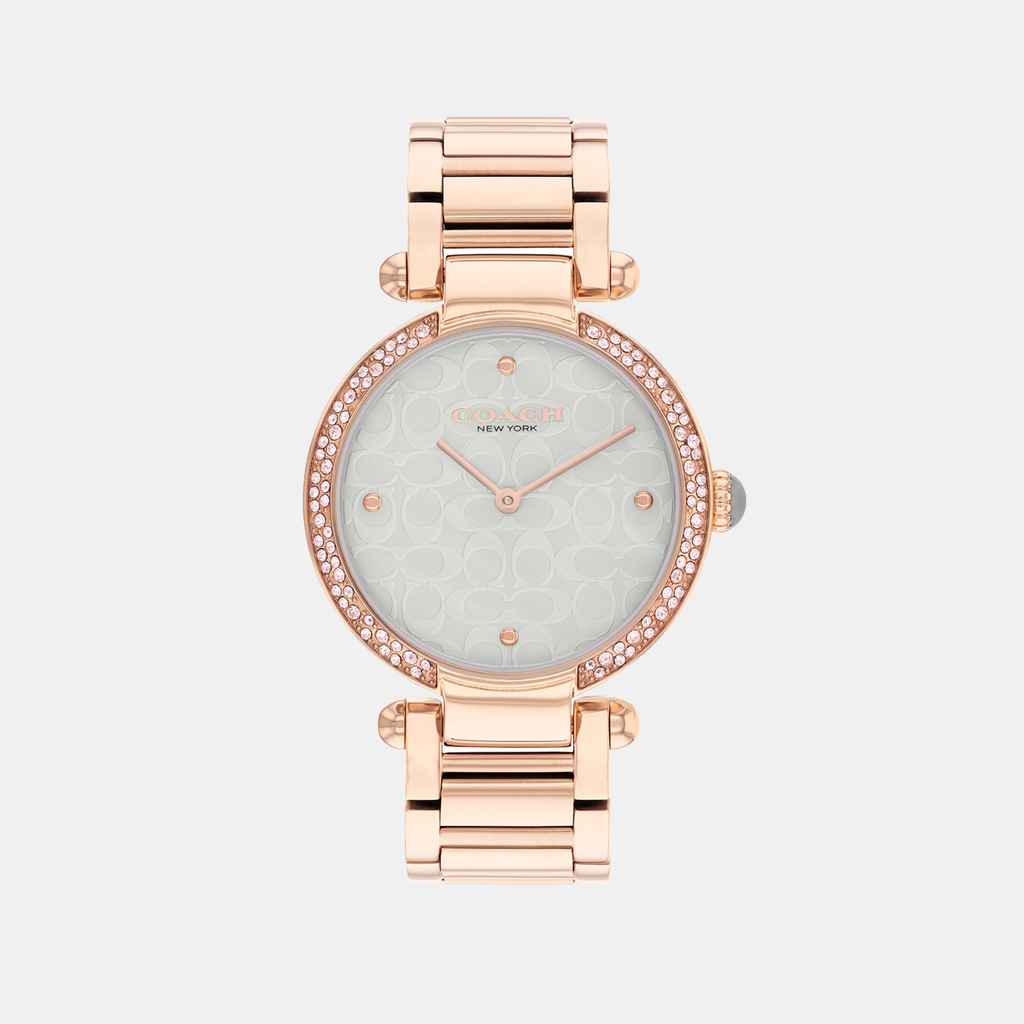 Coach Round Light Grey Mother Of Pearl Analog watch