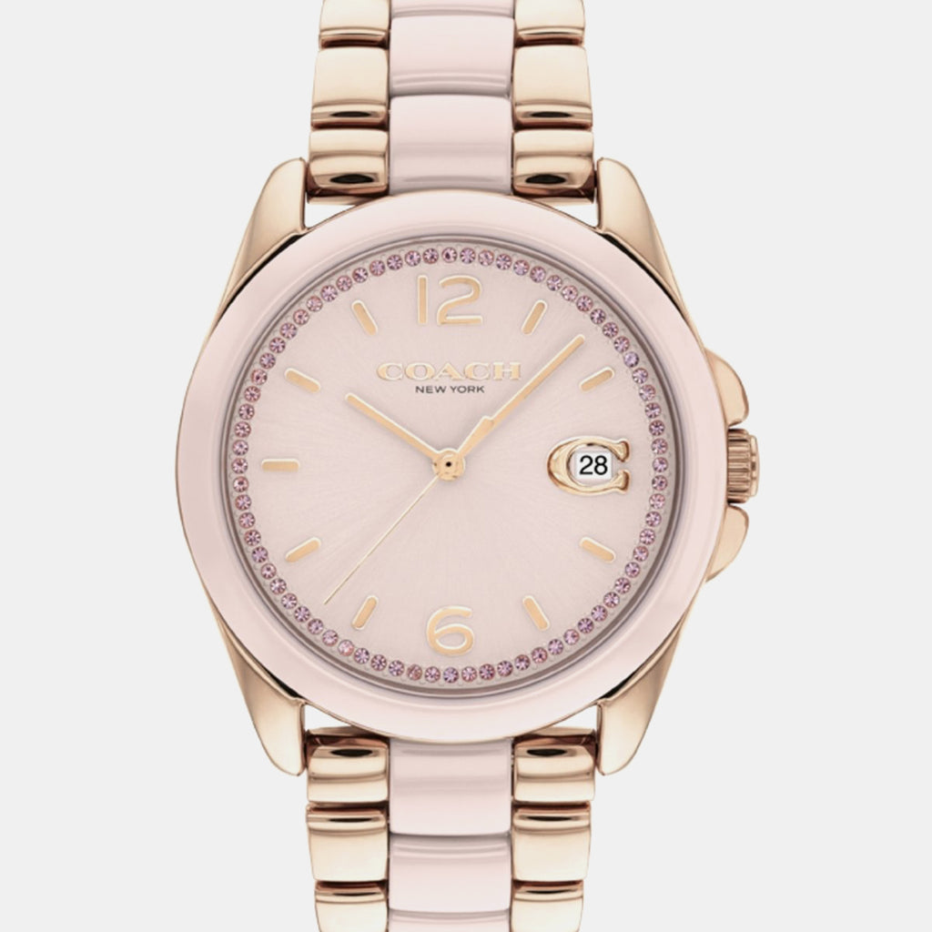 Greyson Women Quartz Pink Dial Analog Stainless Steel Watch 14504188