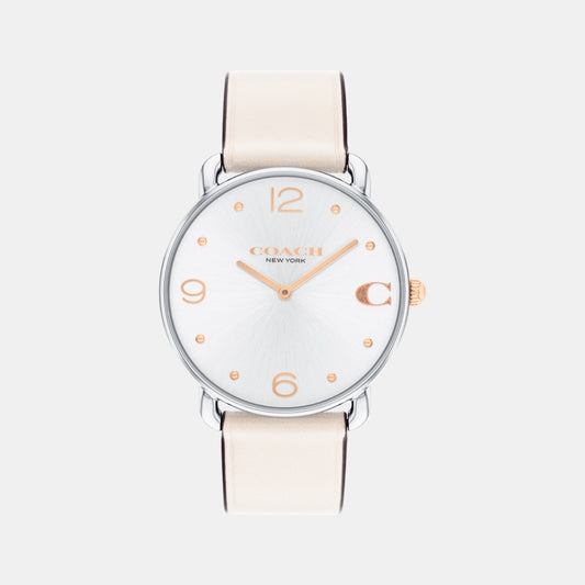 Elliot Women Quartz Silver Dial Analog Leather Watch 14504200