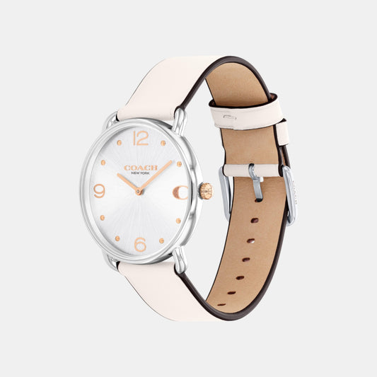 Elliot Women Quartz Silver Dial Analog Leather Watch 14504200