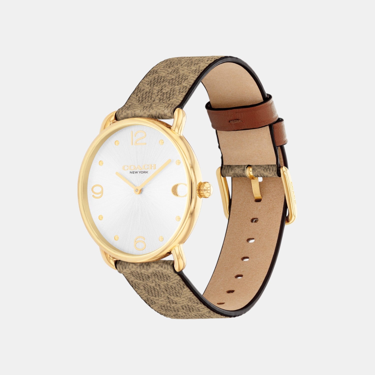 Elliot Women Quartz Silver Dial Analog Leather Watch 14504205