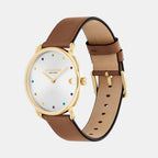 Elliot Women Quartz Silver & White Dial Analog Leather Watch 14504206